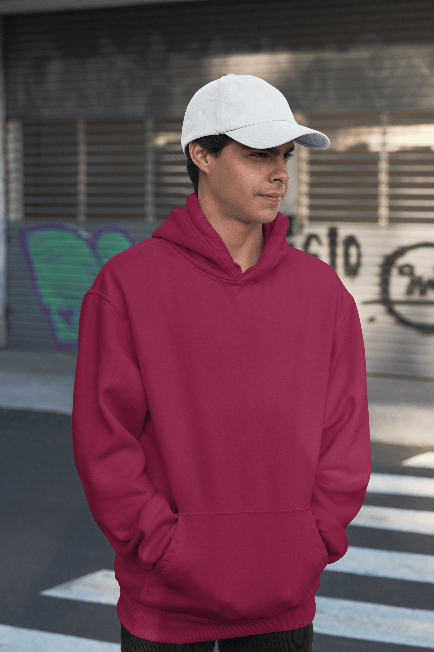 Plain Hoodie Mid Night Maroon