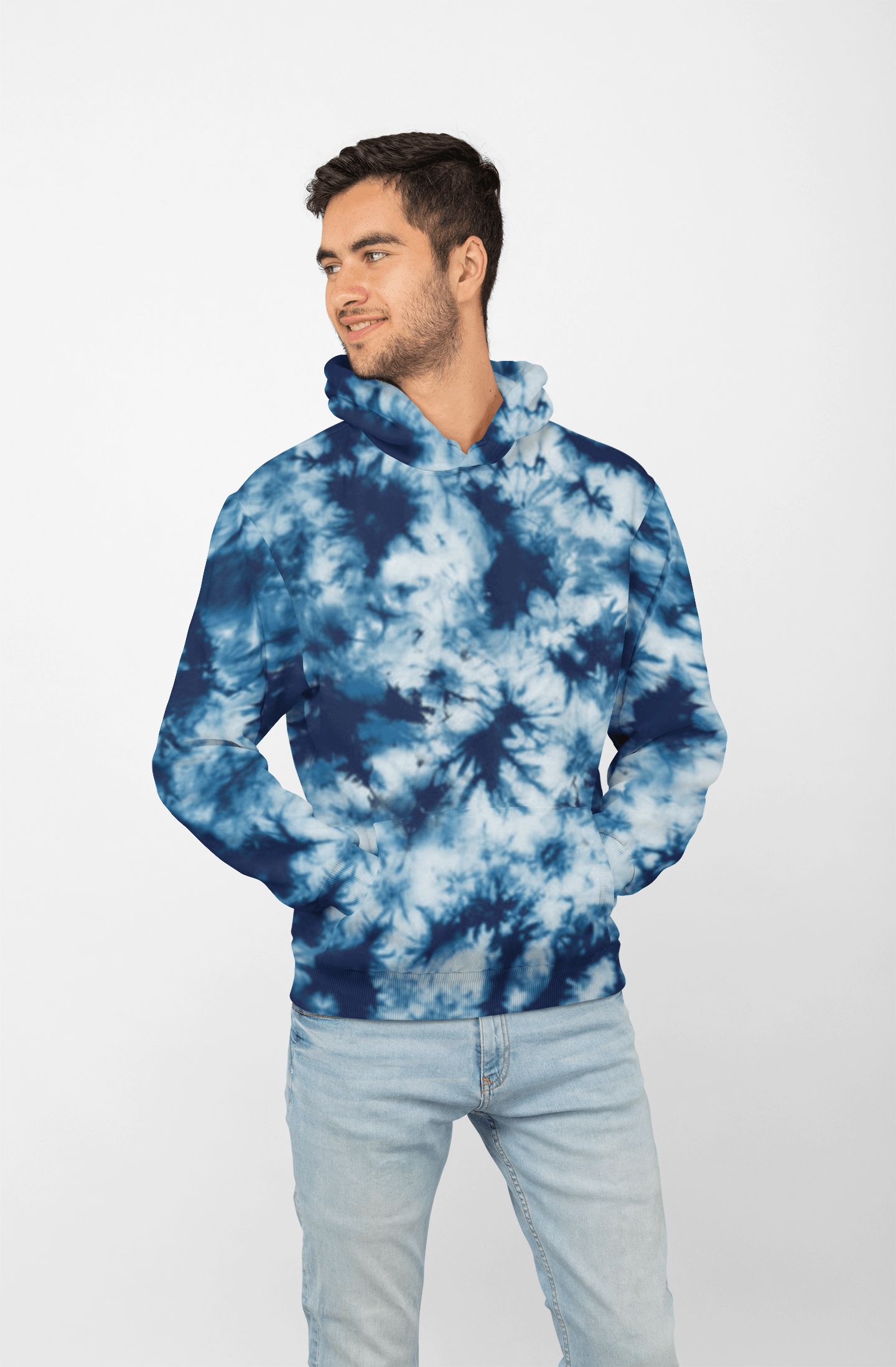Blues Tie dye Men's Hoodies